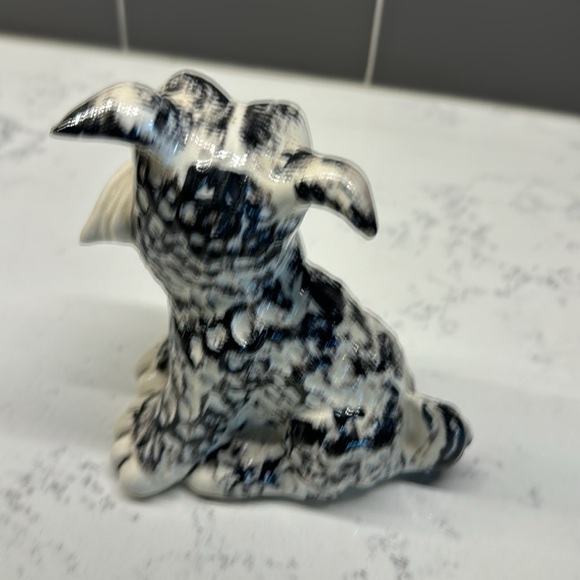Vintage Ceramic Terrier Dog Vintage Ceramic Dog Figure | Black and White - Picture 3 of 7